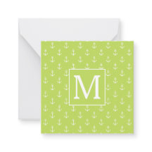 Palmwedel-Grün und Weiße Anker-Monogramm