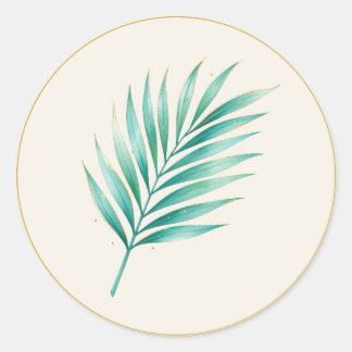 Palmwedel-Sommerparty-Aufkleber Runder Aufkleber