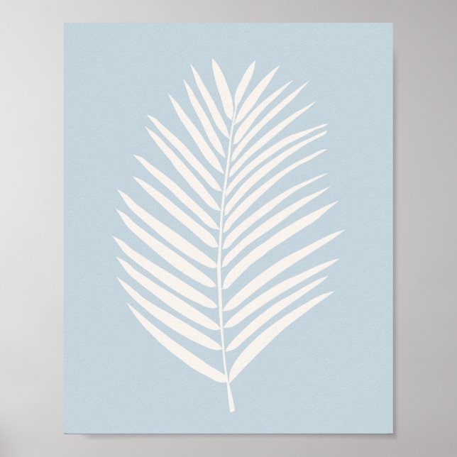 Palmwedelcreme und Hellblau Poster (Vorne)