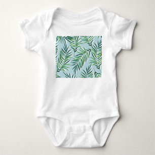 Palmzweige, Wasserfarbe Nahtlos Hand Gezeichnet. Baby Strampler