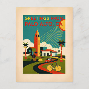 Palo Alto CA Retro-Reise Postkarte