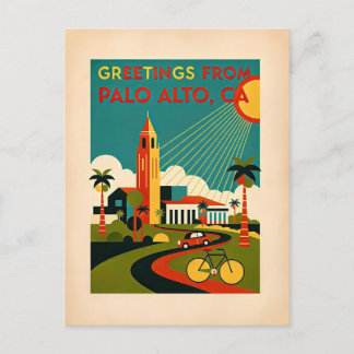 Palo Alto CA Retro-Reise Postkarte