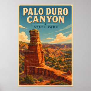 Palo Duro Canyon Texas Illustration Reise Kunst Poster