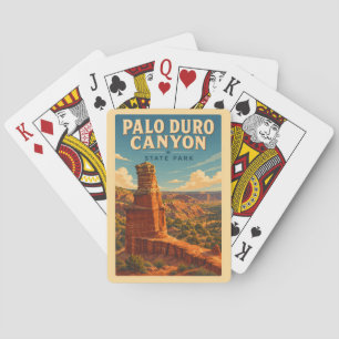 Palo Duro Canyon Texas Illustration Reise Kunst Spielkarten