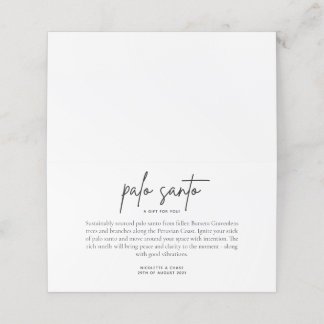 Palo Santo Gastgeschenk Hochzeit Platzkarte