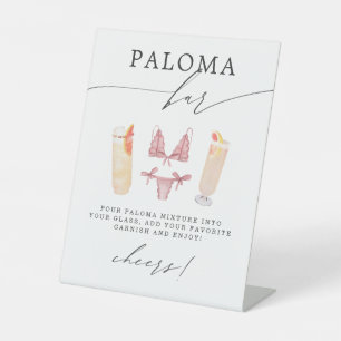Paloma Bar Panties & Palomas Brautparty Sockelschild