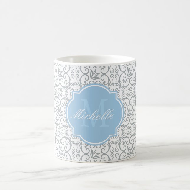 Paloma Damask Monogram Tasse (Mittel)