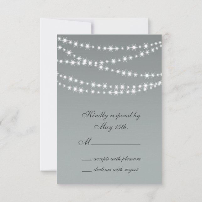 Paloma Gray Twinkle Lights UAWG RSVP Karte (Rückseite)