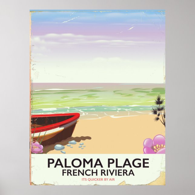 Paloma Plage, Reiseplakat der französischen Rivier Poster (Vorne)