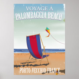 Palombaggia Beach, Frankreich Reiseplakat Poster