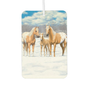 Palomino Appaloosa Pferde im Schnee Autolufterfrischer