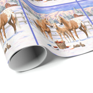 Palomino Appaloosa Pferde im Schnee Geschenkpapier
