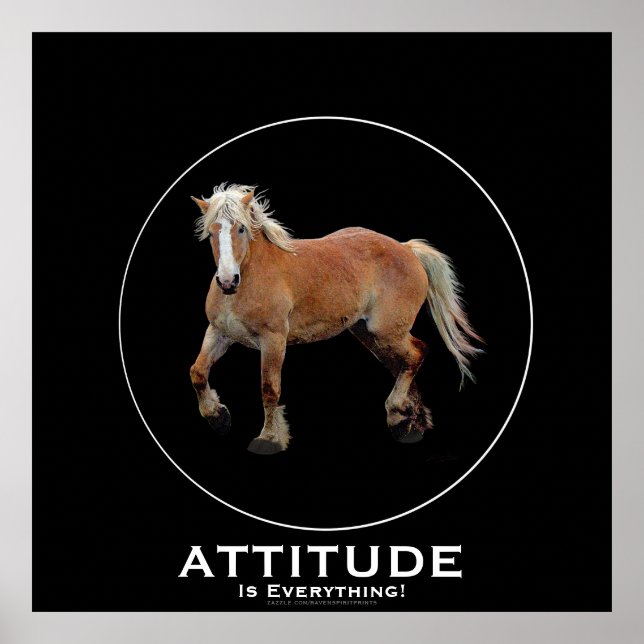 Palomino Belge Brouillon Cheval ATTITUDE Poster (Devant)