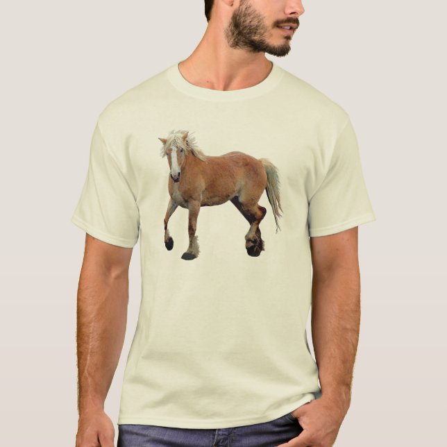 Palomino Belgischer Entwurf für Pferde Sportkleidu T-Shirt (Vorderseite)