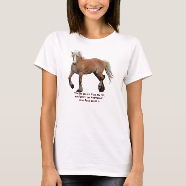 Palomino Belgischer Pferdewechsel sind mein Clan T-Shirt (Vorderseite)