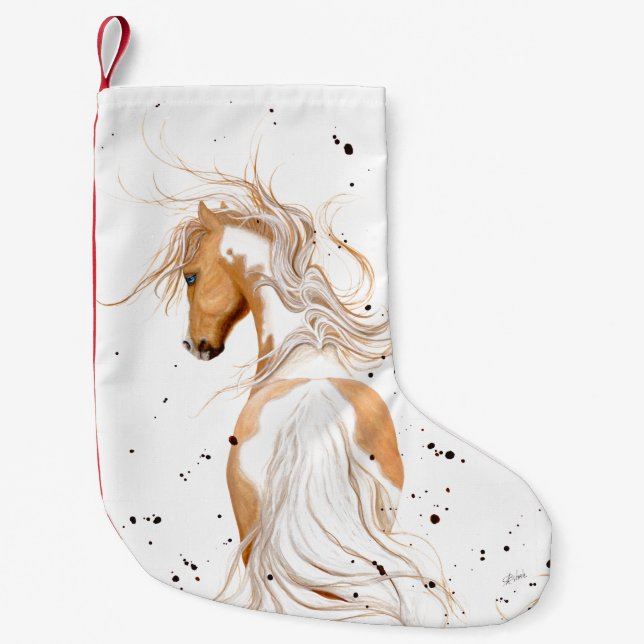 Palomino-Farben-Pony durch Bihrle Kleiner Weihnachtsstrumpf (Vorderseite)
