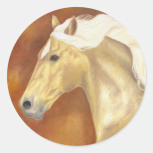 Palomino Galloping Runder Aufkleber