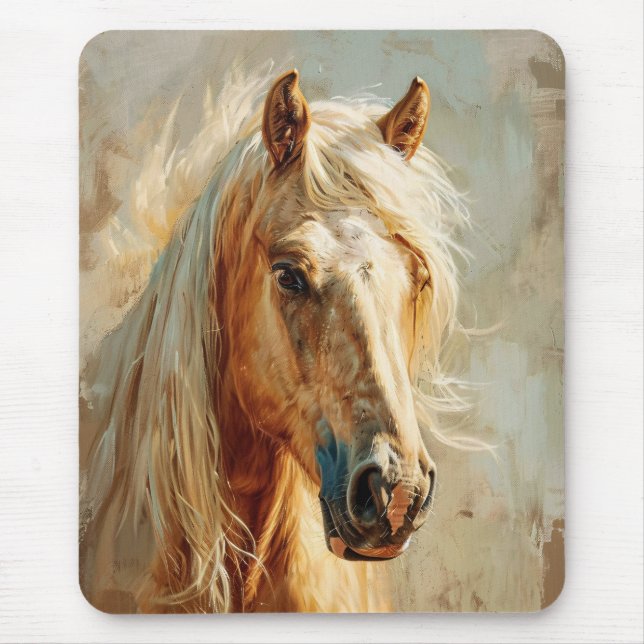 Palomino Horse Portrait Mousepad (Vorne)