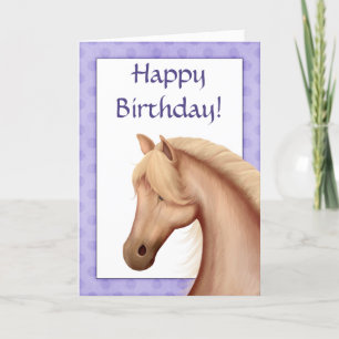 Palomino Horse Purple Bonne Carte Anniversaire