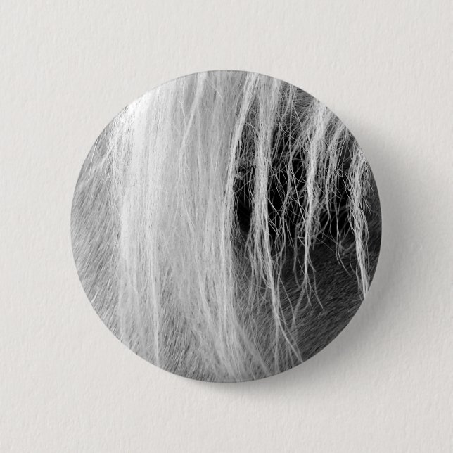 Palomino in Schwarz und Weiß Button (Vorderseite)