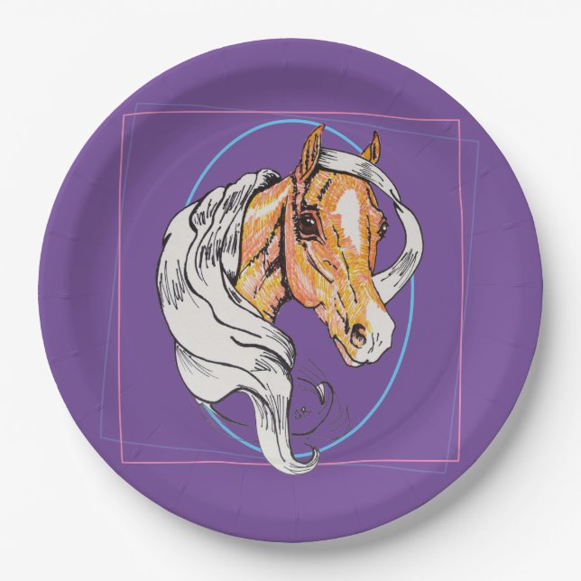 Palomino (lila) pappteller (Vorderseite)