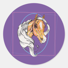Palomino (lila) runder aufkleber
