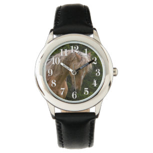 Palomino Paint Horse & Forest Foto Armbanduhr