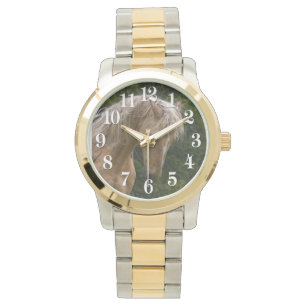 Palomino Paint Horse & Forest Foto Armbanduhr