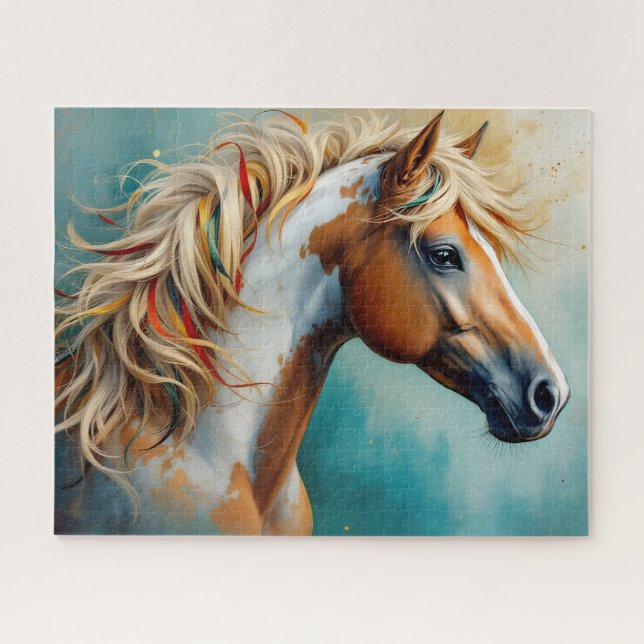 Palomino Paint Mustang Portrait (Horizontal)