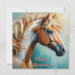 Palomino Paint Mustang Portrait Geburtstag