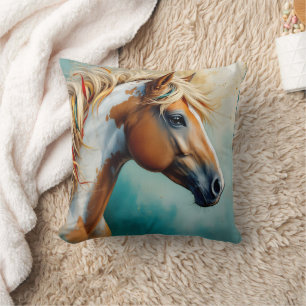 Palomino Paint Mustang Portrait Kissen