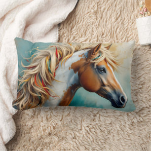 Palomino Paint Mustang Portrait Lendenkissen