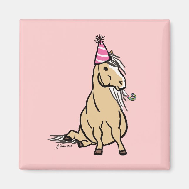 Palomino Party Pony Magnet (Vorne)