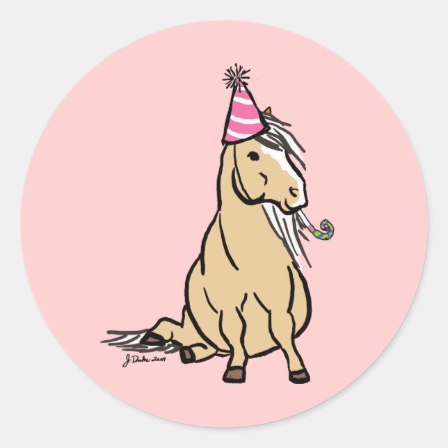Palomino Party Pony Runder Aufkleber (Vorderseite)