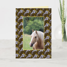 Palomino Pferd aus der Blume Muster leere innere Feiertagskarte