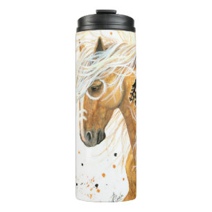 Palomino Pferd by Bihrle Thermosbecher