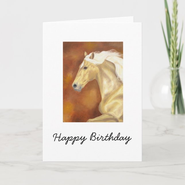 Palomino Pferd Geburtstagskarte Karte (Vorderseite)