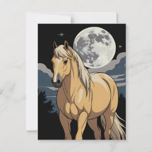 Palomino Pferd im Mondlicht Postkarte