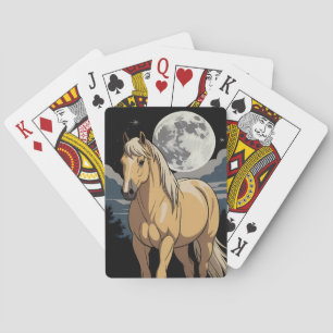 Palomino Pferd im Mondlicht Spielkarten