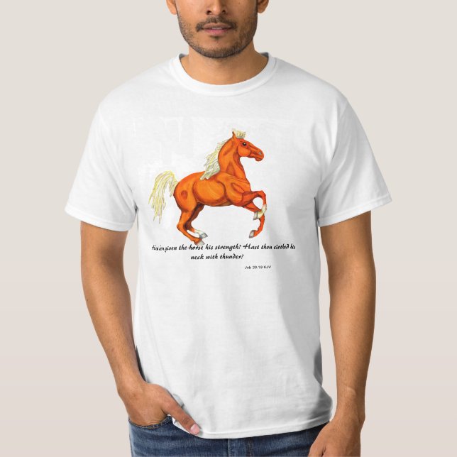 Palomino-Pferd mit Scripture-Shirt T-Shirt (Vorderseite)