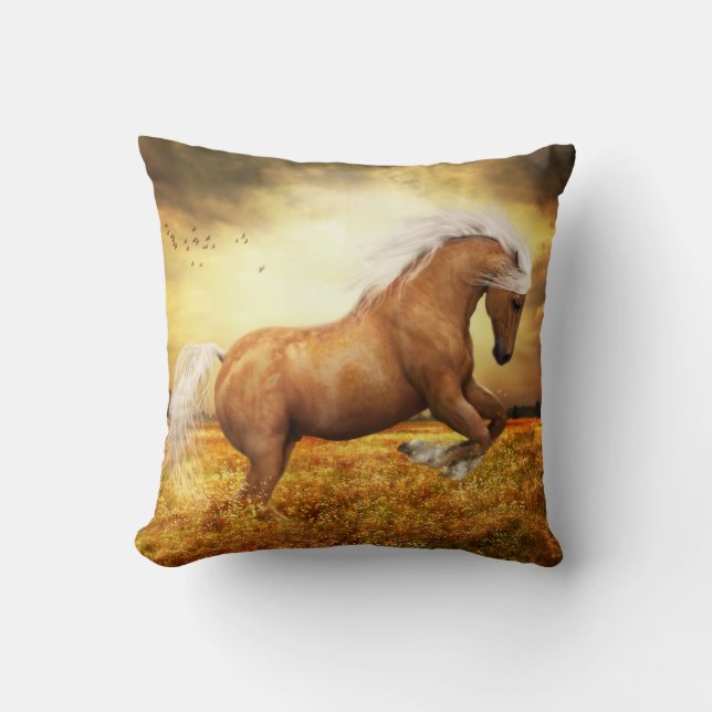 Palomino-Pferd Sundance Kissen (Vorderseite)