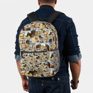 Palomino-Pferde-Fotocollage, Bedruckter Rucksack