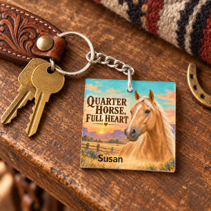 Palomino Quarter Horse Cœur Plein Coucher de Solei