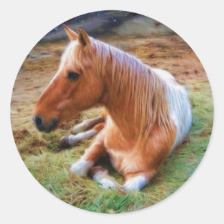 Palomino Reitstall Runder Aufkleber