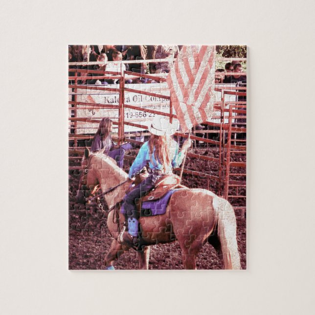 Palomino-Rodeo-Flagge-Pferd (Vertikal)