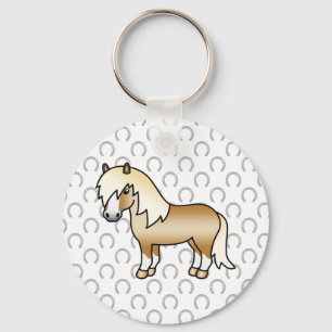Palomino Shetland Pony Cute Cartoon Illustration Schlüsselanhänger