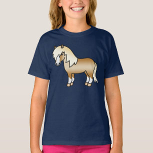 Palomino Shetlandpony Süße Cartoon-Illustration T-Shirt