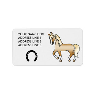 Palomino-Trab-Karikaturpferd Adressaufkleber
