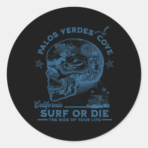 Palos Verdes Beach Surfmädchen Pazifischer Ozean S Runder Aufkleber