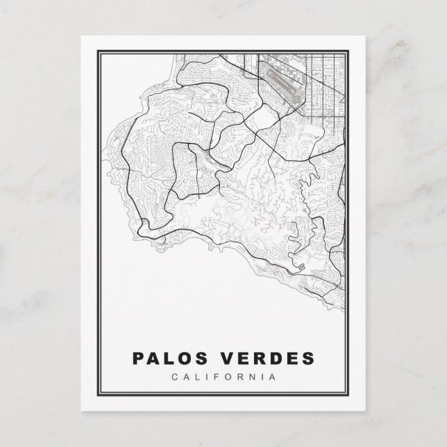 Palos Verdes Map Feiertagspostkarte (Vorderseite)